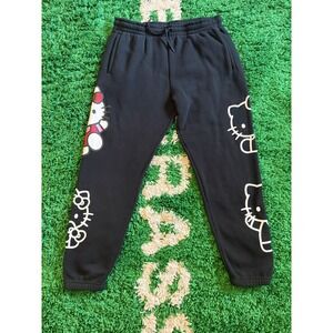 Sanrio Hello Kitty Sweatpants Mens Large Black Excellent Graphic Jogger Pants